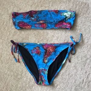 Topshop map print bikini size 10